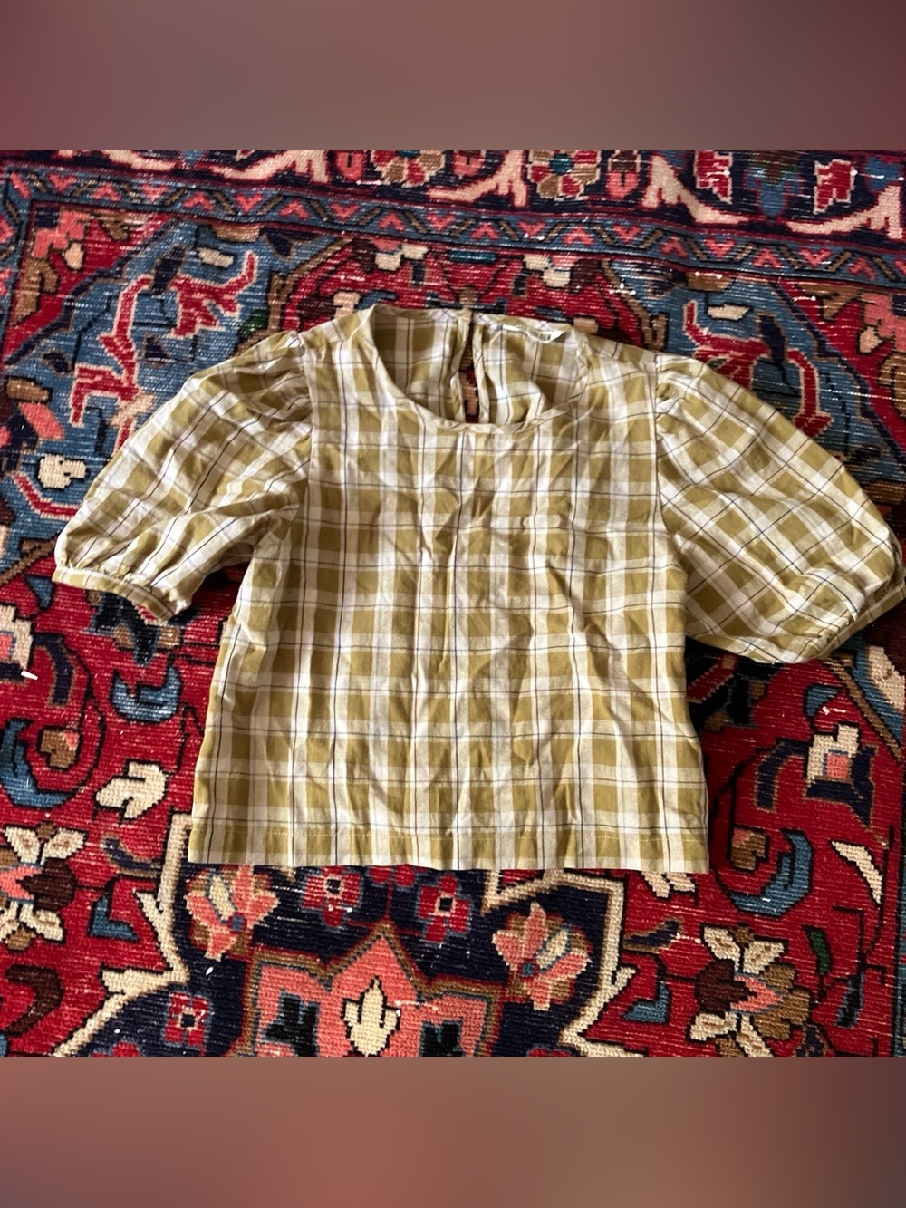 Ali Golden Doen style Cotten plaid crop top Super